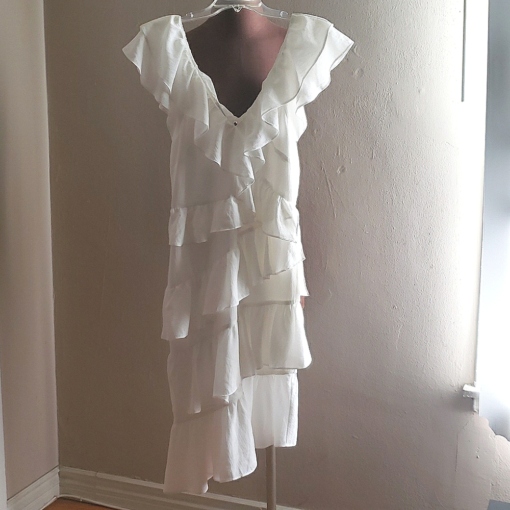 RYSE the Label White Ruffle Dress